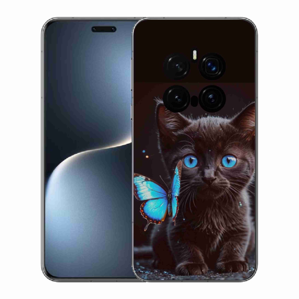Gelový kryt mmCase na Honor Magic 7 Pro 5G - černé kotě 3