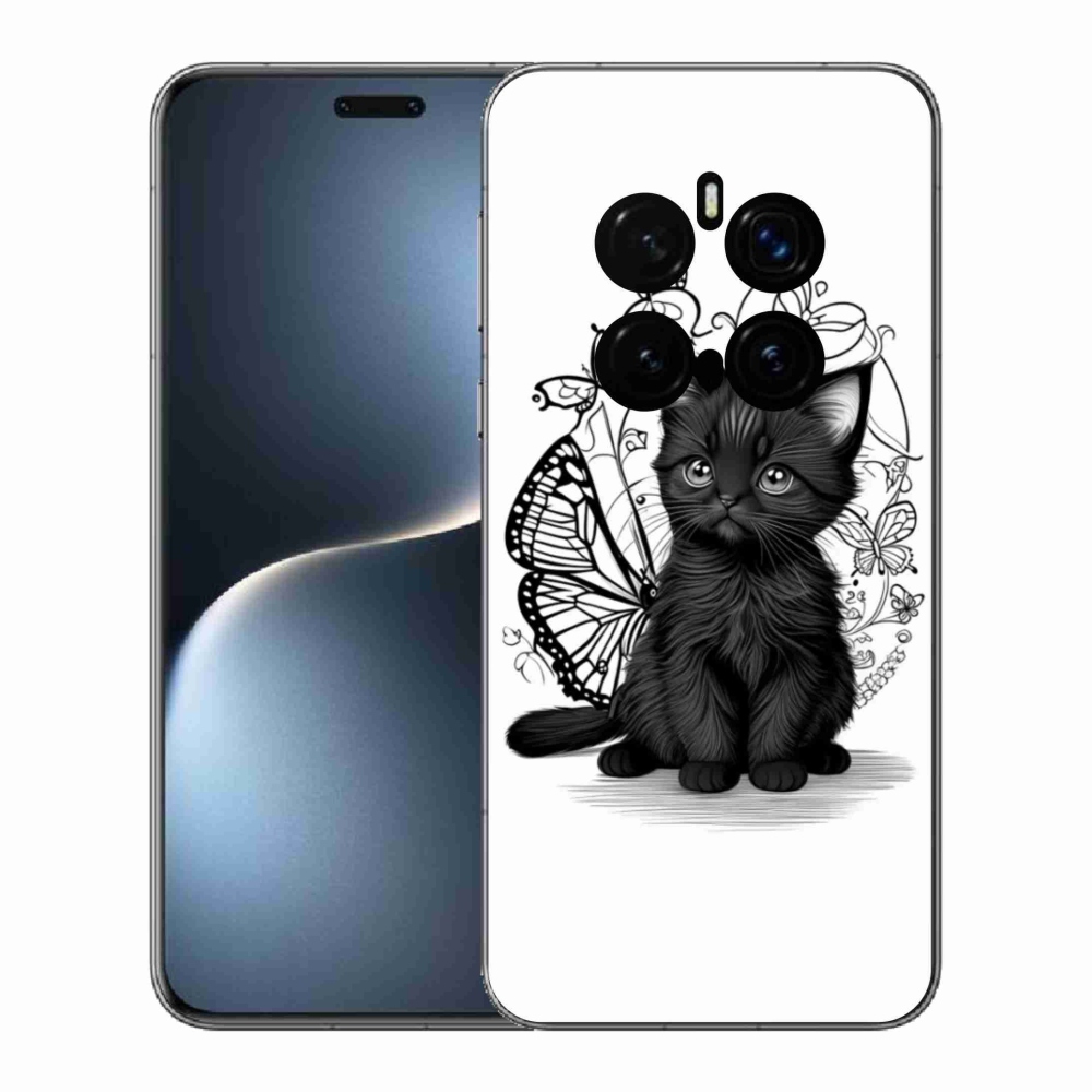 Gelový kryt mmCase na Honor Magic 7 Pro 5G - černé kotě
