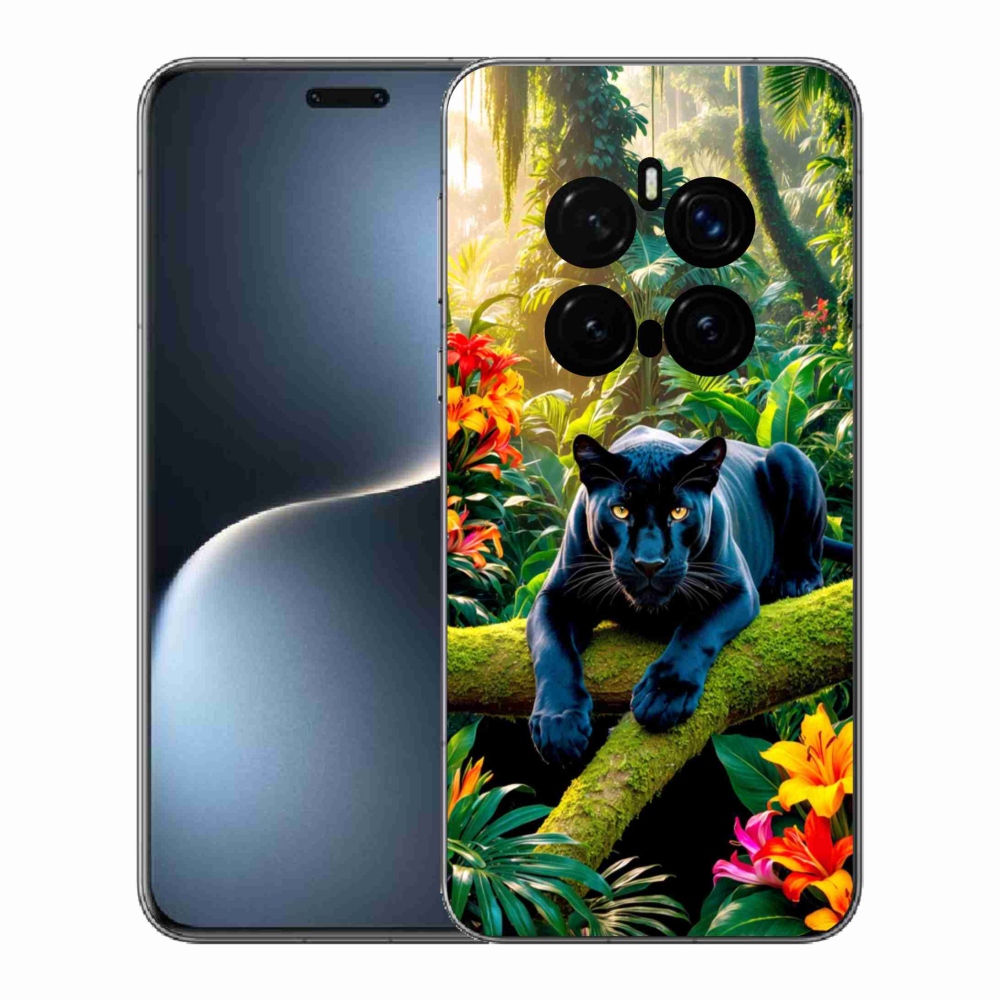 Gelový kryt mmCase na Honor Magic 7 Pro 5G - černý panter v džungli