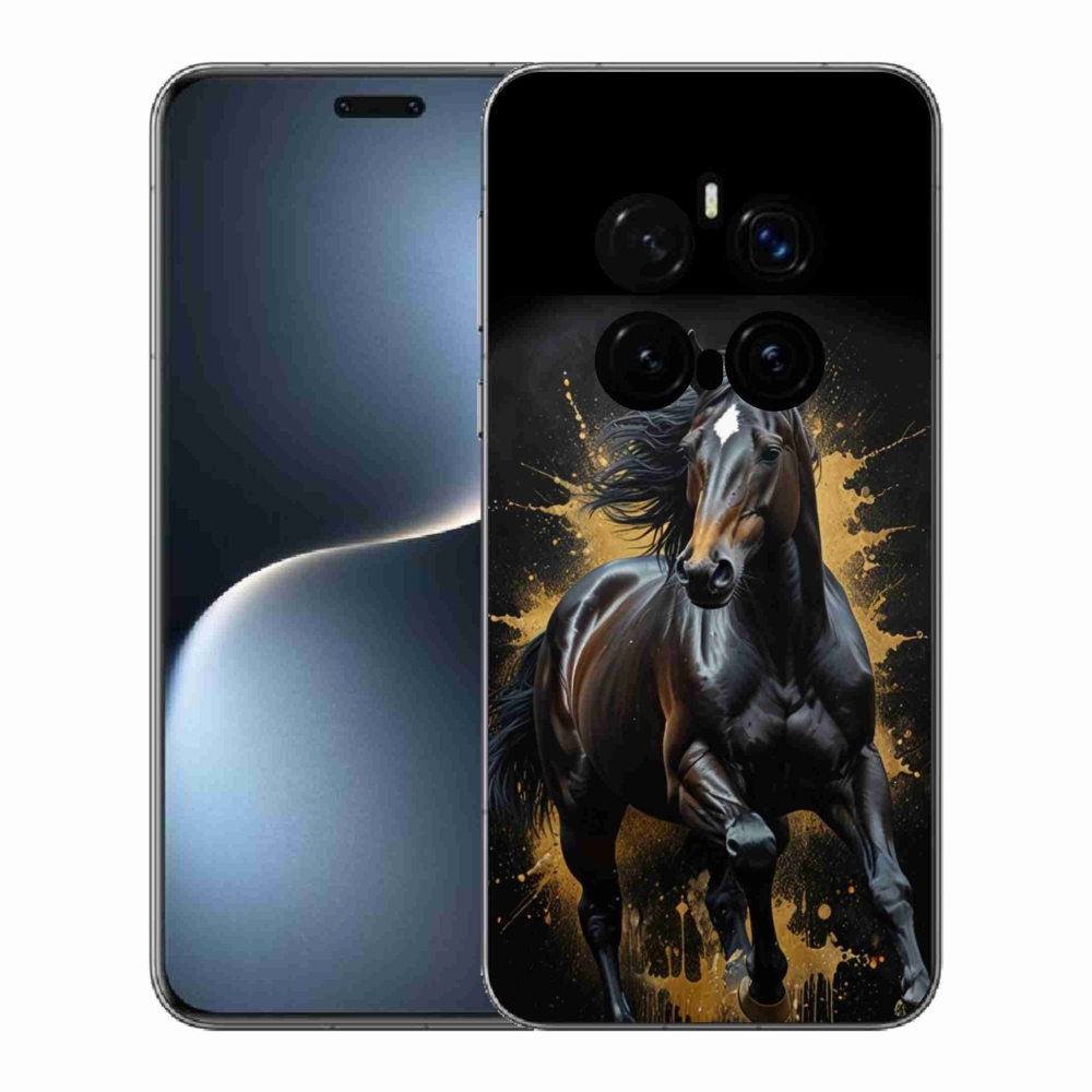Gelový kryt mmCase na Honor Magic 7 Pro 5G - elegantní černý hřebec