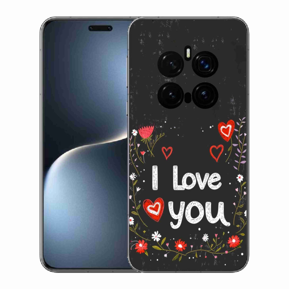 Gelový kryt mmCase na Honor Magic 7 Pro 5G - I love you černé pozadí