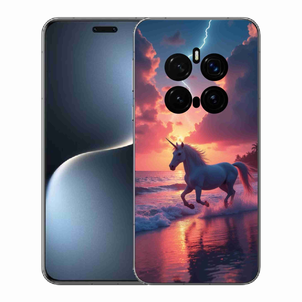 Gelový kryt mmCase na Honor Magic 7 Pro 5G - jednorožec na pláži