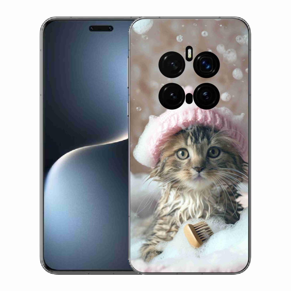 Gelový kryt mmCase na Honor Magic 7 Pro 5G - kotě a koupel