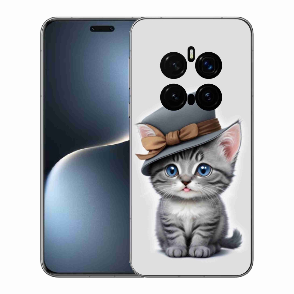Gelový kryt mmCase na Honor Magic 7 Pro 5G - kotě s kloboukem