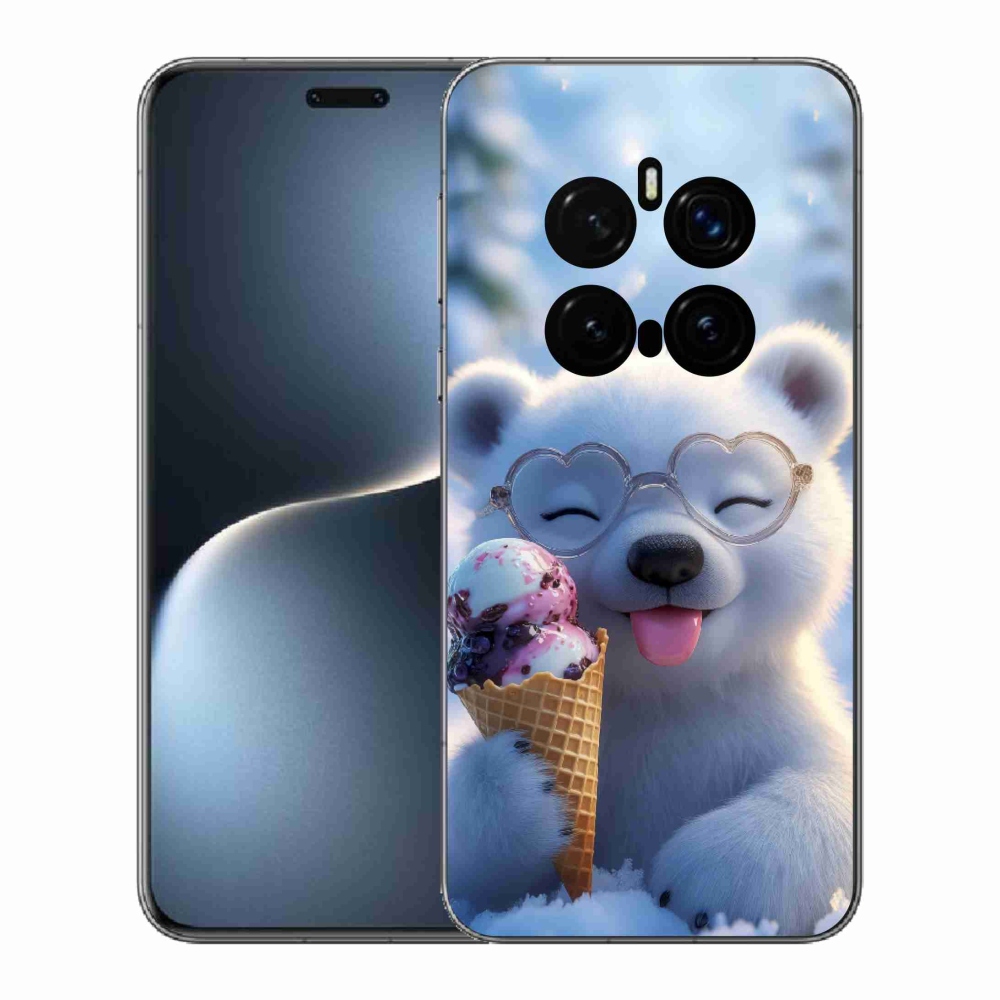 Gelový kryt mmCase na Honor Magic 7 Pro 5G - medvídek se zmrzlinou