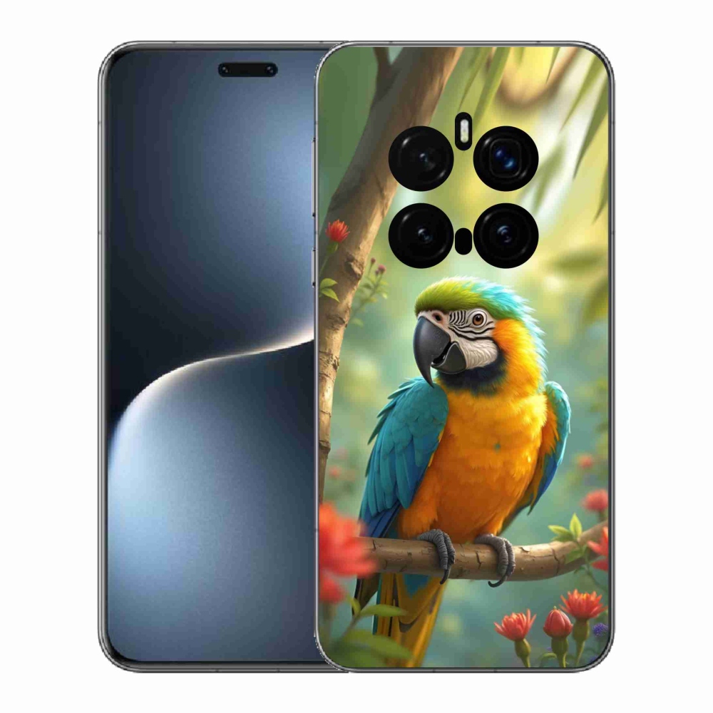 Gelový kryt mmCase na Honor Magic 7 Pro 5G - papoušek ara modrožlutá