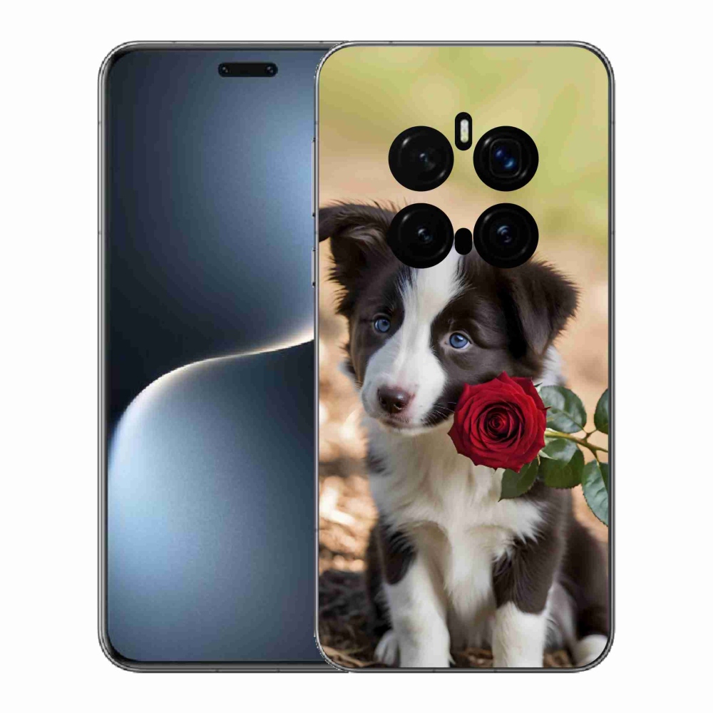 Gelový kryt mmCase na Honor Magic 7 Pro 5G - roztomilá border kolie s růží