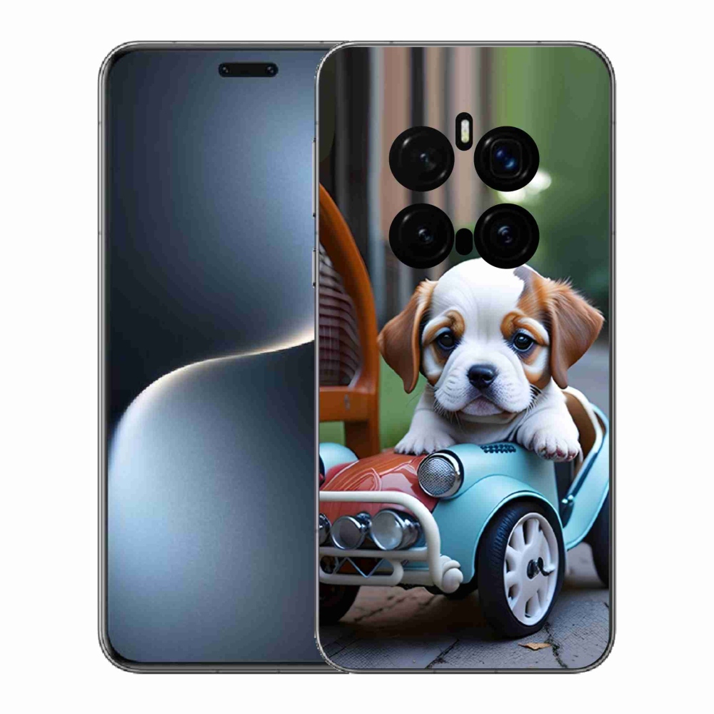 Gelový kryt mmCase na Honor Magic 7 Pro 5G - štěně v retro autě