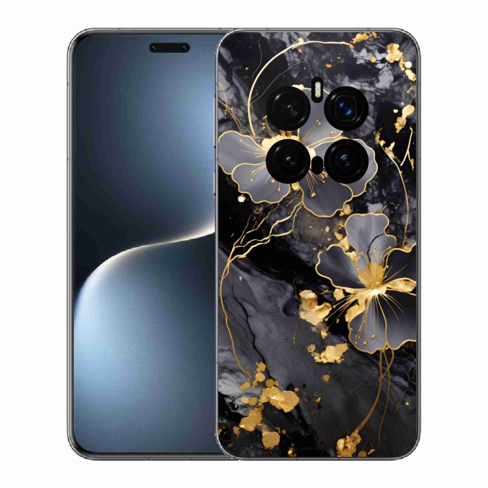 Gelový kryt mmCase na Honor Magic 7 Pro 5G - zlaté květy
