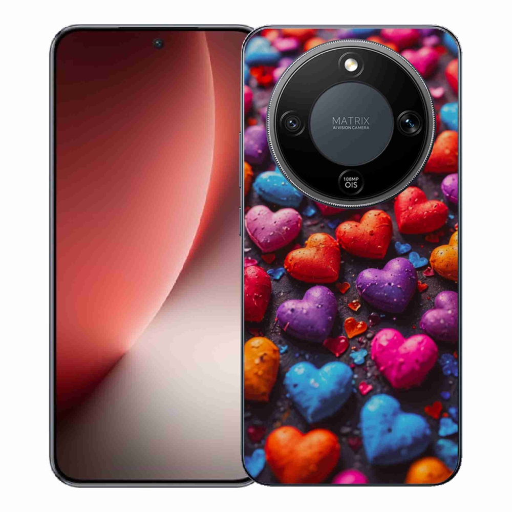 Gelový kryt mmCase na Honor Magic 8 Lite 5G - barevná srdce