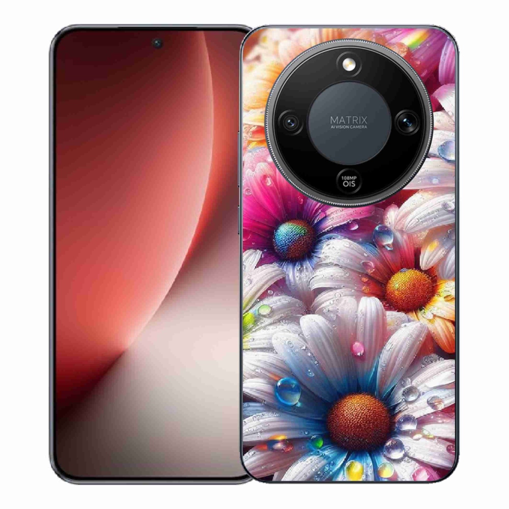 Gelový kryt mmCase na Honor Magic 8 Lite 5G - barevné kopretiny