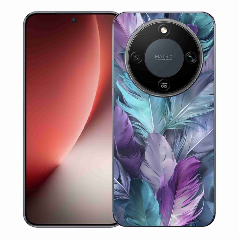 Gelový kryt mmCase na Honor Magic 8 Lite 5G - barevné peří 2