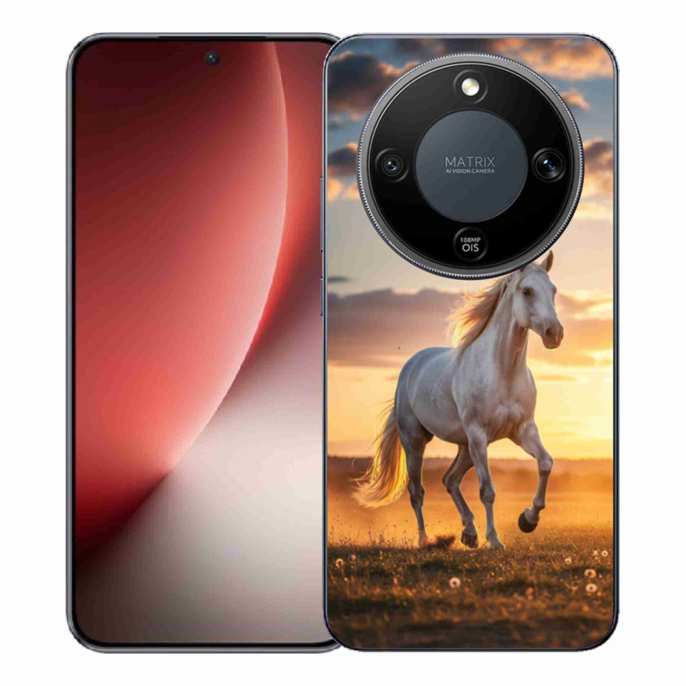 Gelový kryt mmCase na Honor Magic 8 Lite 5G - běžící bílý kůň 2