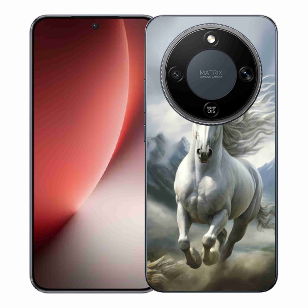 Gelový kryt mmCase na Honor Magic 8 Lite 5G - běžící bílý kůň 3