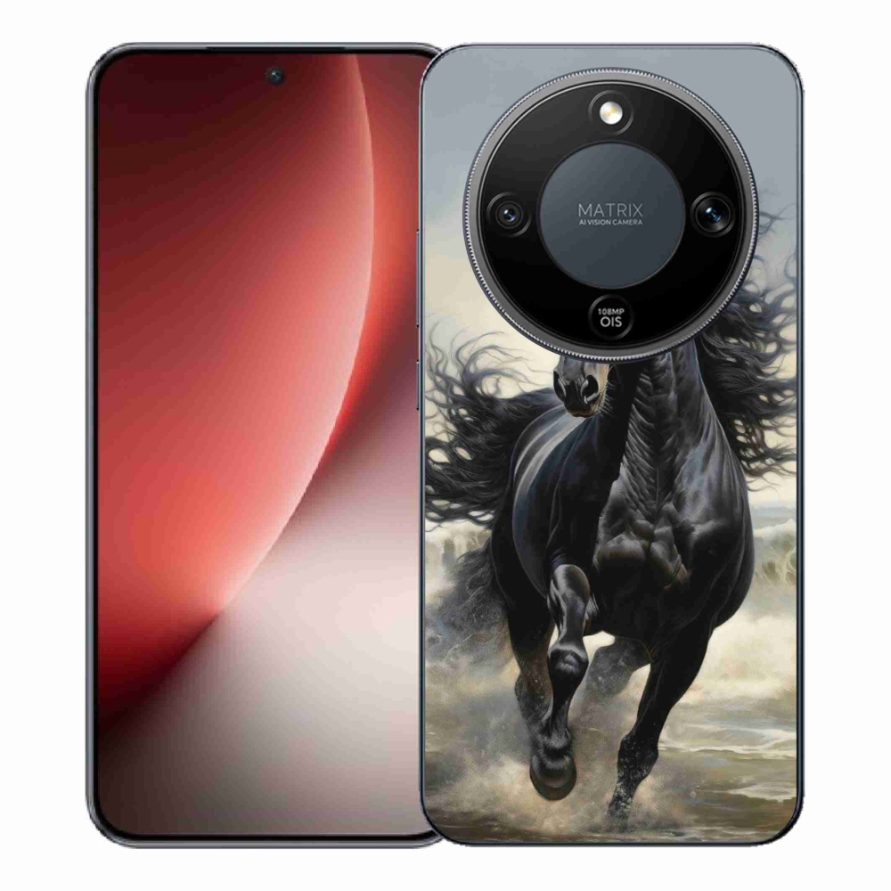 Gelový kryt mmCase na Honor Magic 8 Lite 5G - běžící černý kůň