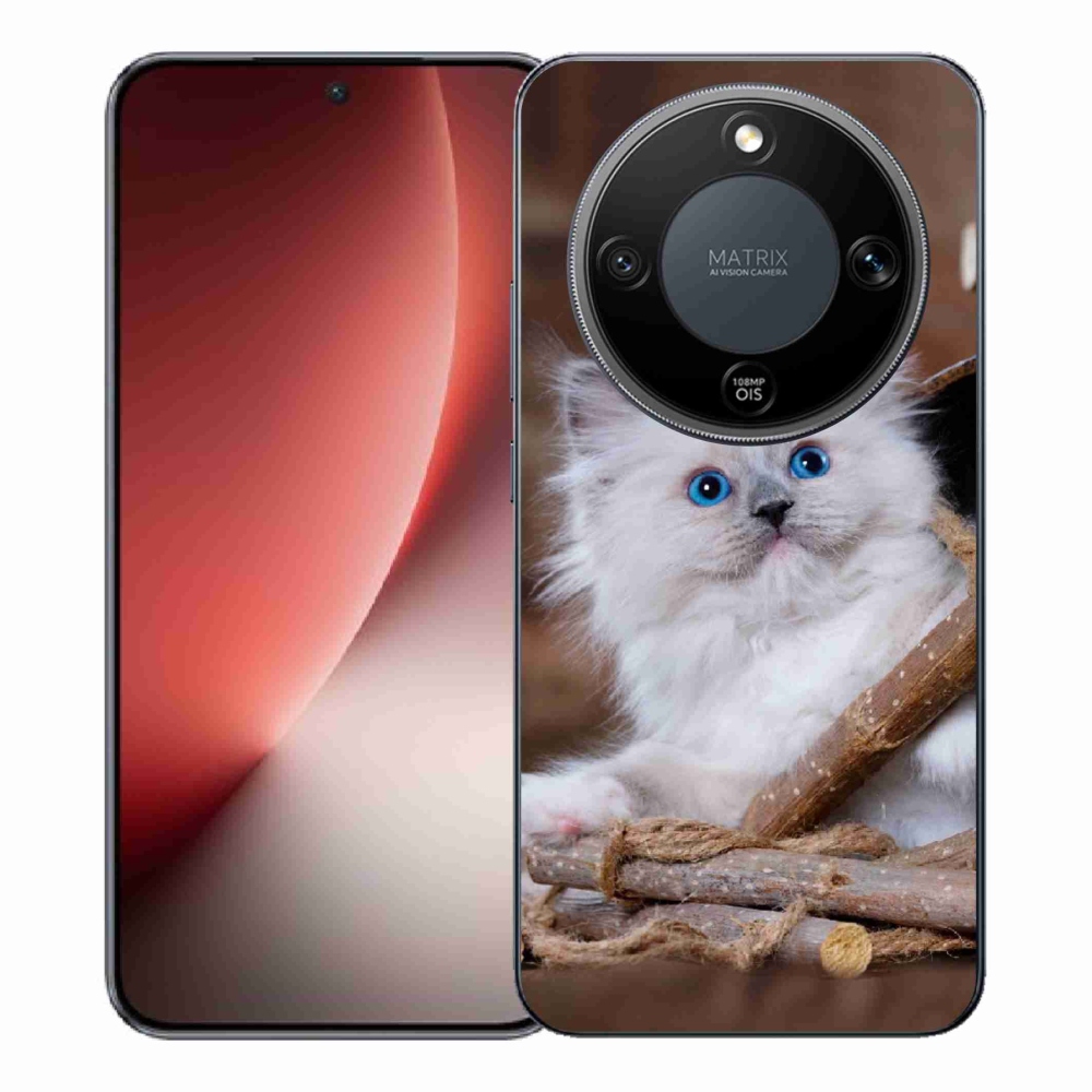 Gelový kryt mmCase na Honor Magic 8 Lite 5G - bílé kotě