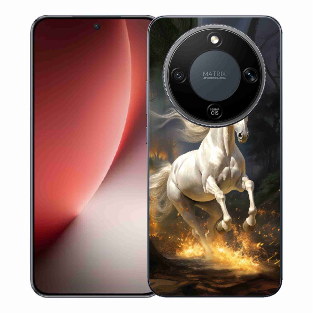 Gelový kryt mmCase na Honor Magic 8 Lite 5G - bílý kůň 2