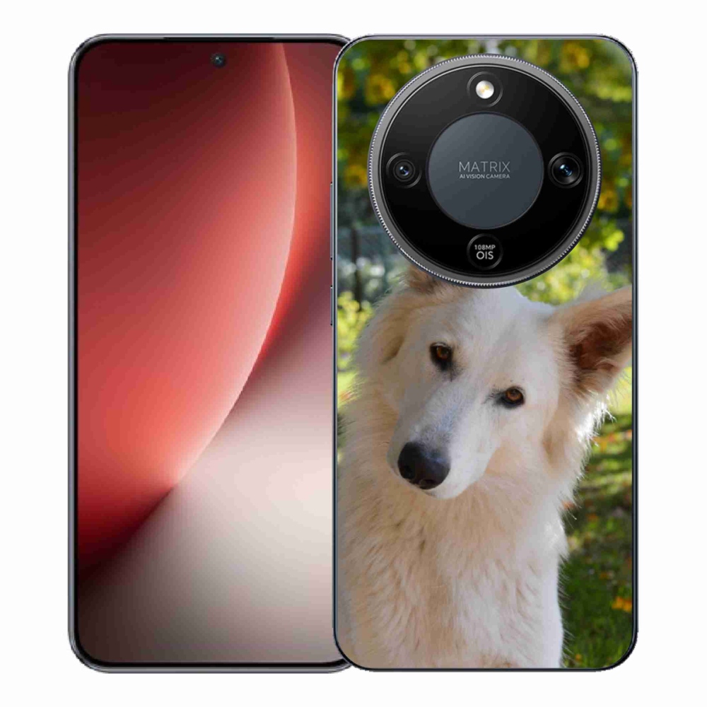 Gelový kryt mmCase na Honor Magic 8 Lite 5G - bílý švýcarský ovčák 1