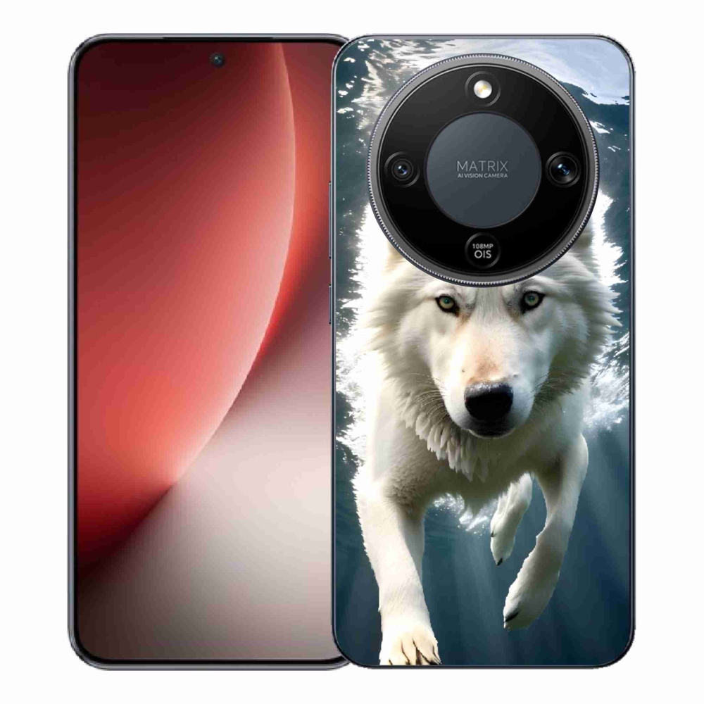 Gelový kryt mmCase na Honor Magic 8 Lite 5G - bílý vlk