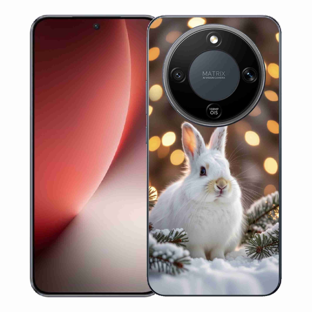 Gelový kryt mmCase na Honor Magic 8 Lite 5G - bílý zajíc