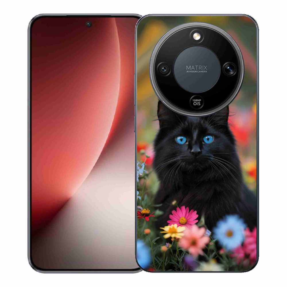 Gelový kryt mmCase na Honor Magic 8 Lite 5G - černé kotě 4