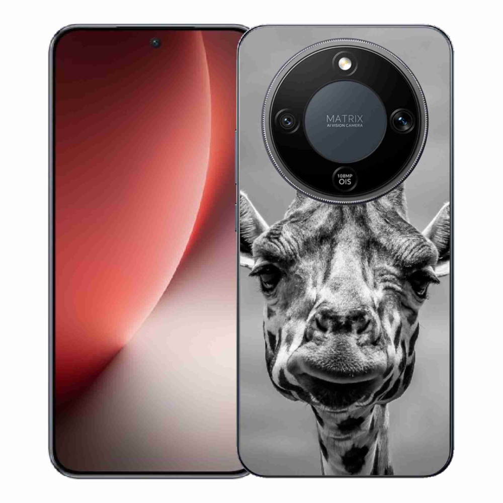 Gelový kryt mmCase na Honor Magic 8 Lite 5G - černobílá žirafa
