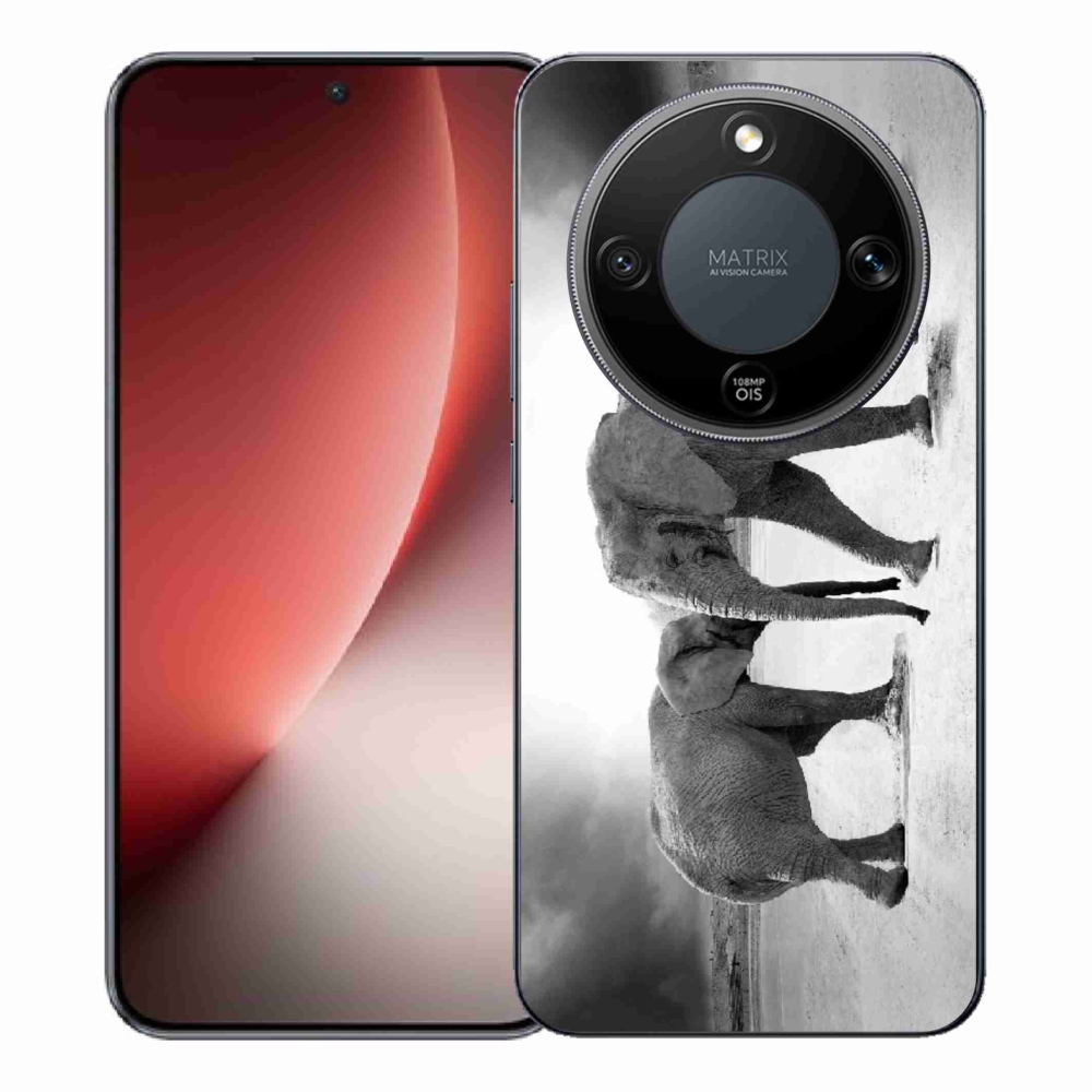 Gelový kryt mmCase na Honor Magic 8 Lite 5G - černobílí sloni
