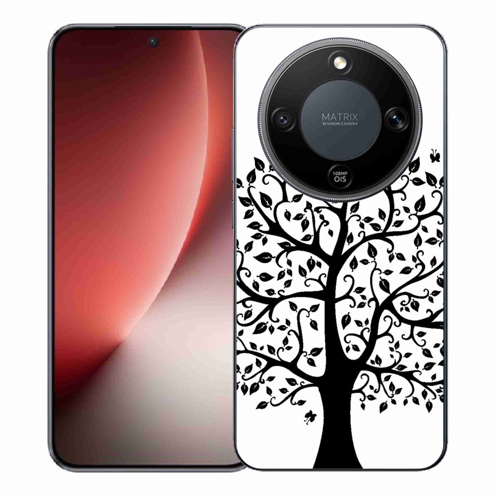 Gelový kryt mmCase na Honor Magic 8 Lite 5G - černobílý strom