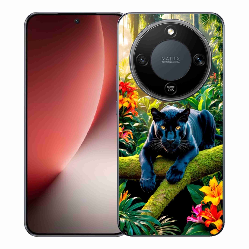 Gelový kryt mmCase na Honor Magic 8 Lite 5G - černý panter v džungli