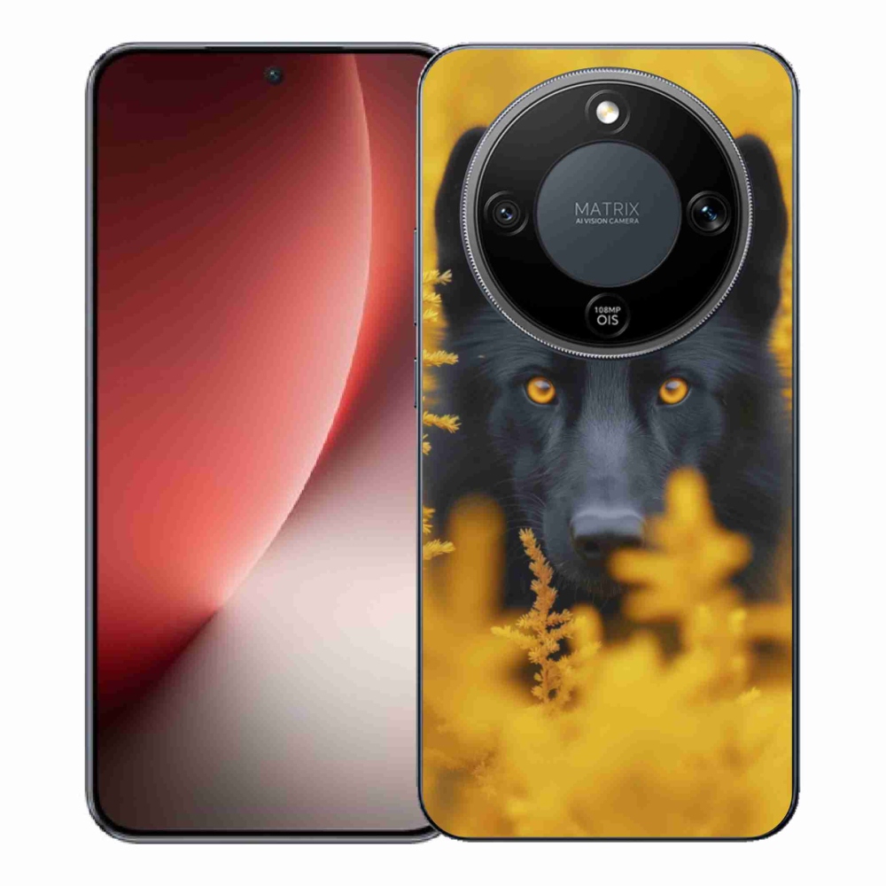Gelový kryt mmCase na Honor Magic 8 Lite 5G - černý vlk 2