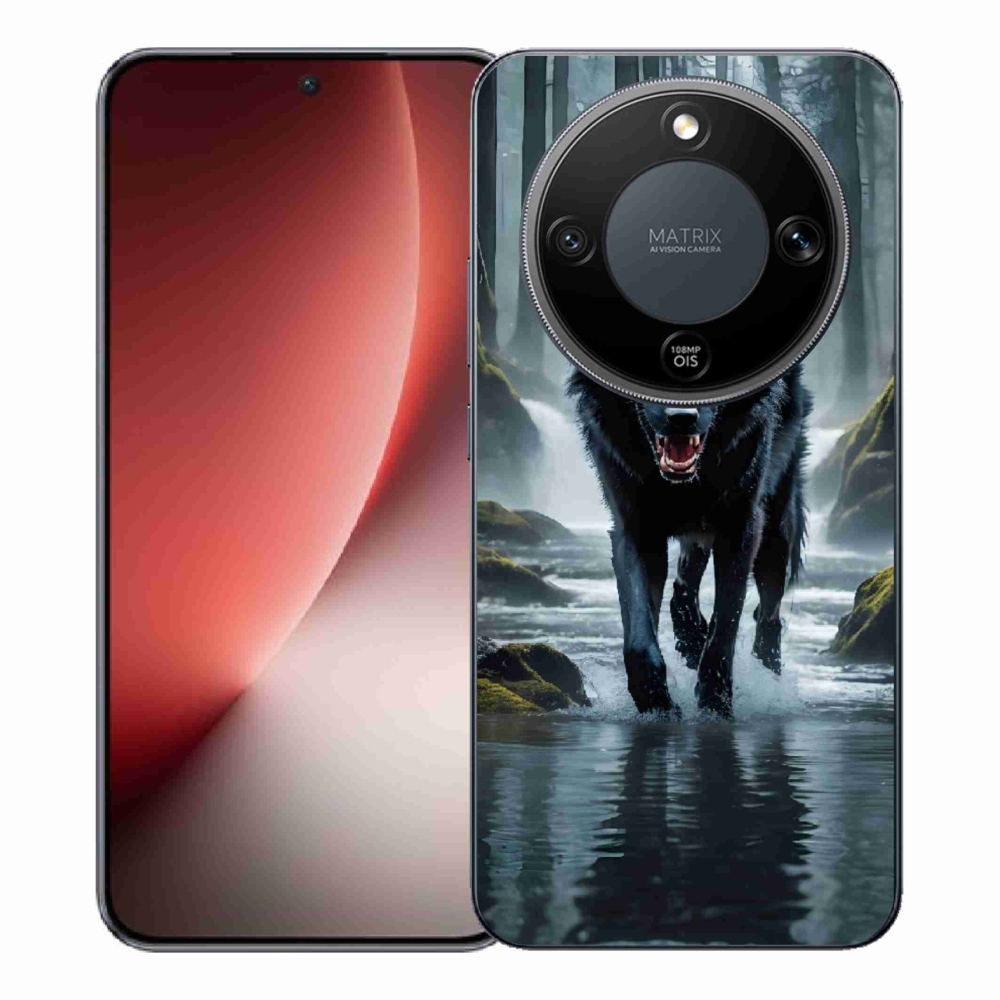 Gelový kryt mmCase na Honor Magic 8 Lite 5G - černý vlk