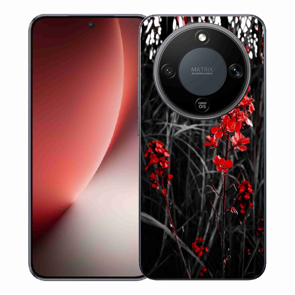 Gelový kryt mmCase na Honor Magic 8 Lite 5G - červená rostlina