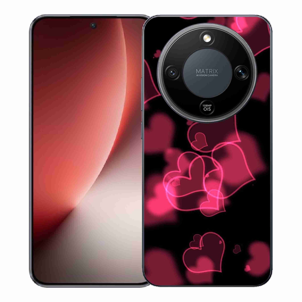 Gelový kryt mmCase na Honor Magic 8 Lite 5G - červená srdíčka