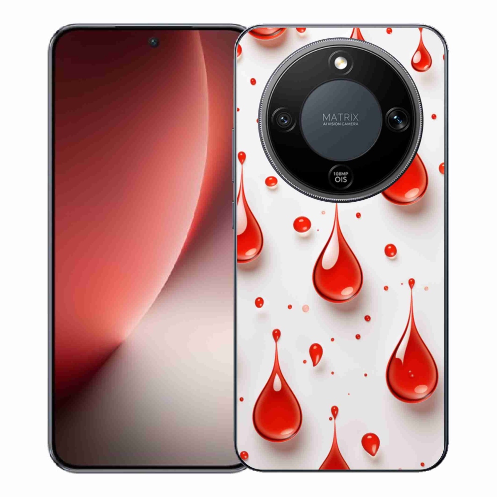 Gelový kryt mmCase na Honor Magic 8 Lite 5G - červené kapky