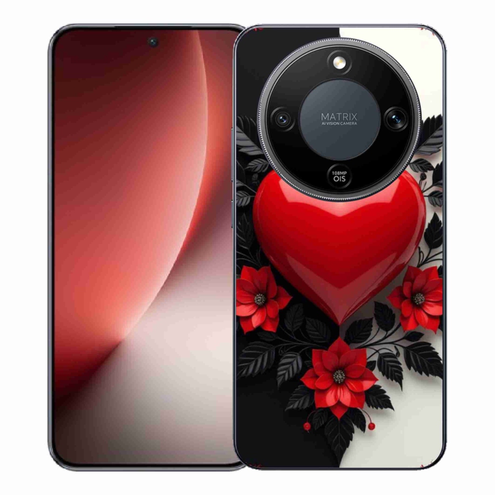 Gelový kryt mmCase na Honor Magic 8 Lite 5G - červené srdce