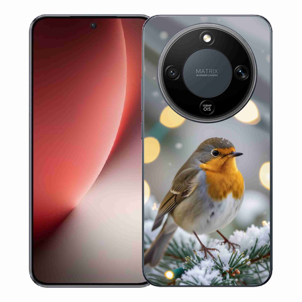 Gelový kryt mmCase na Honor Magic 8 Lite 5G - červenka v zimě