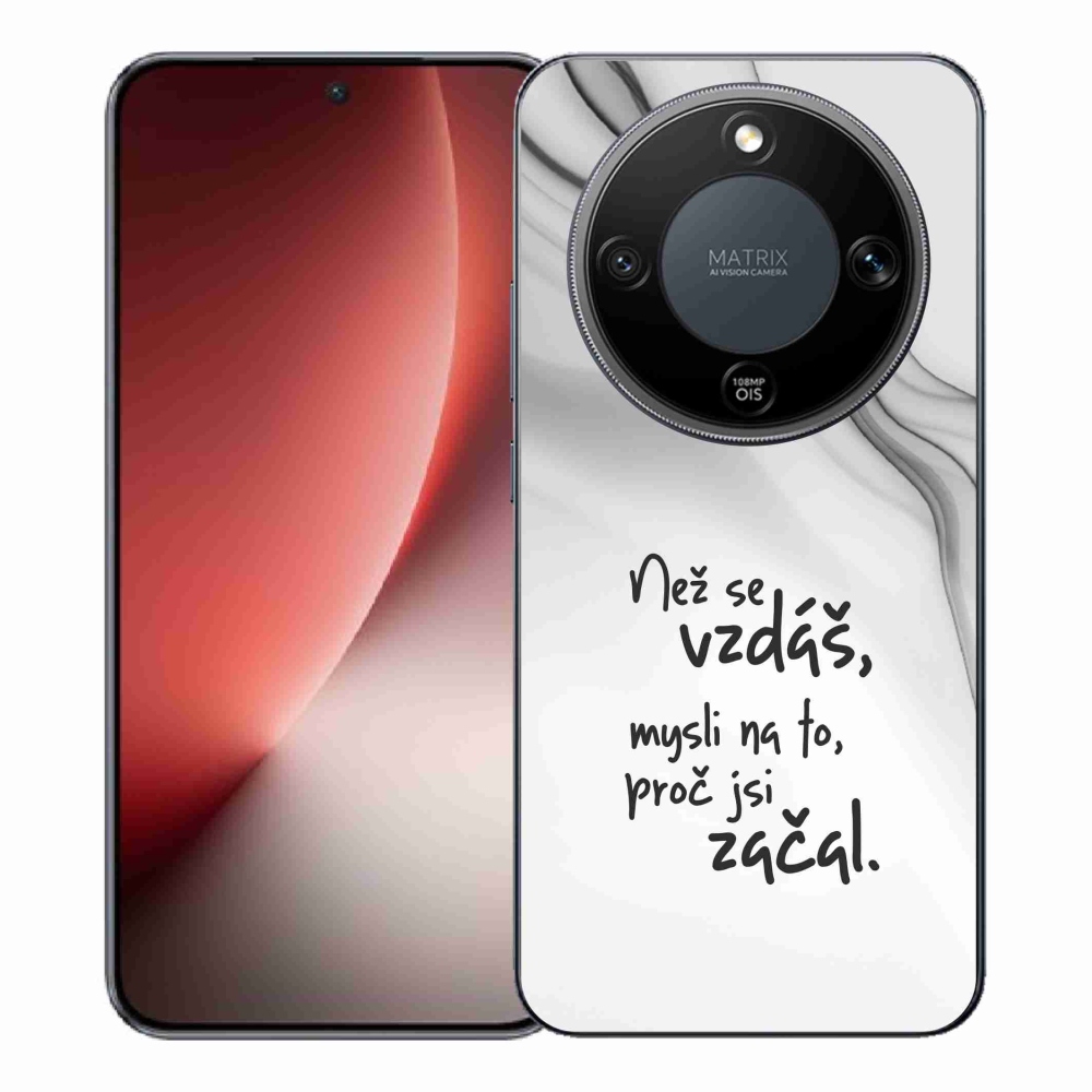 Gelový kryt mmCase na Honor Magic 8 Lite 5G - citát 2 bílé pozadí