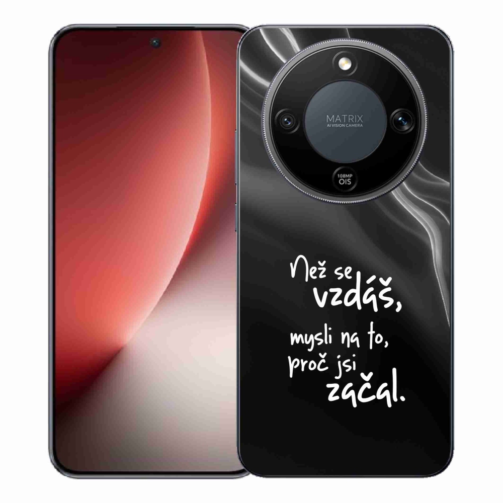 Gelový kryt mmCase na Honor Magic 8 Lite 5G - citát 2 černé pozadí
