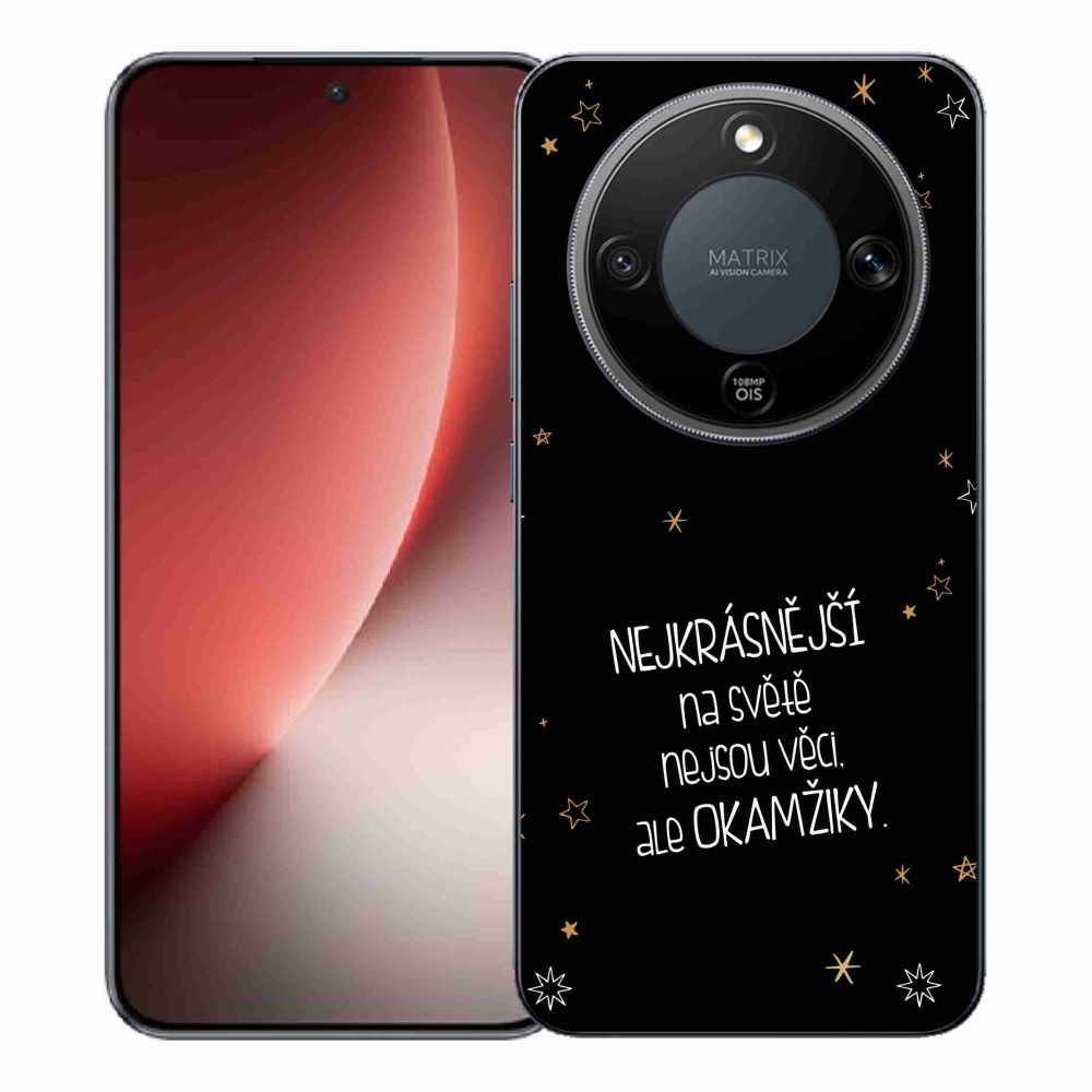 Gelový kryt mmCase na Honor Magic 8 Lite 5G - citát 4 černé pozadí