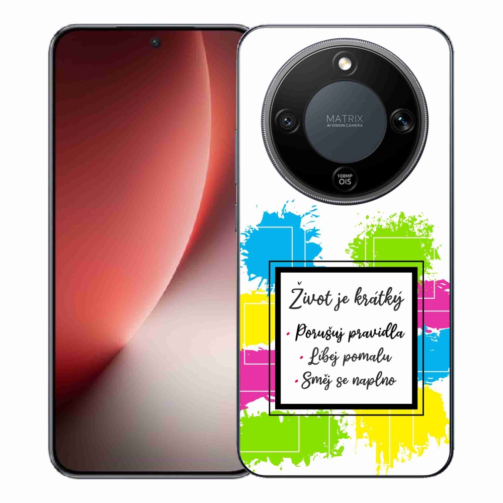 Gelový kryt mmCase na Honor Magic 8 Lite 5G - citát 5 bílé pozadí