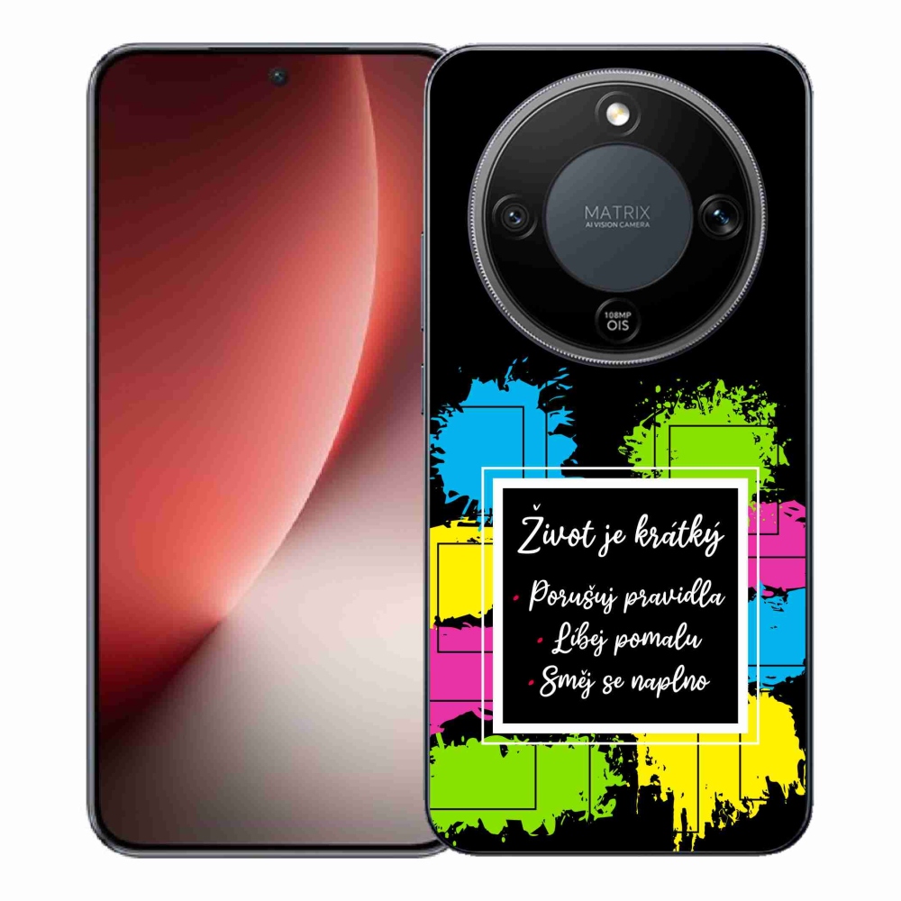 Gelový kryt mmCase na Honor Magic 8 Lite 5G - citát 5 černé pozadí