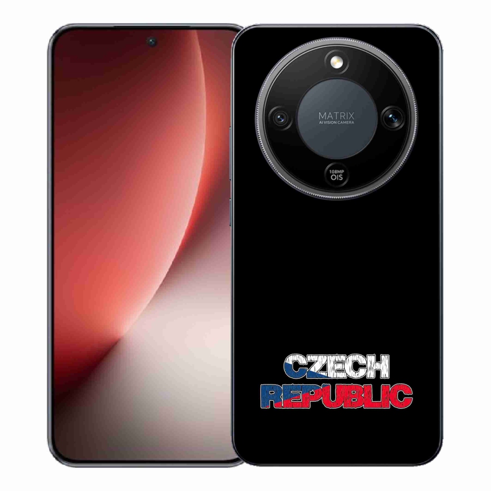 Gelový kryt mmCase na Honor Magic 8 Lite 5G - Czech Republic černé pozadí