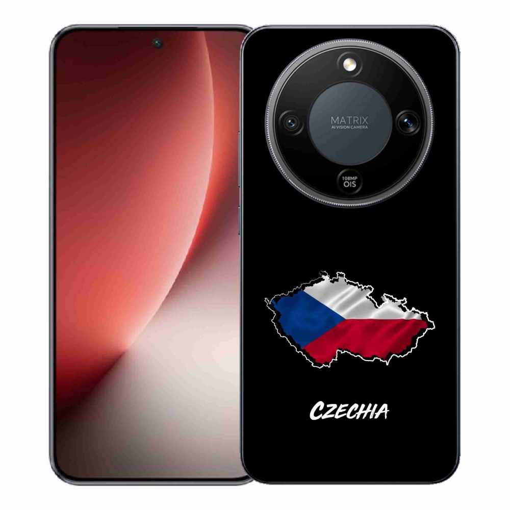 Gelový kryt mmCase na Honor Magic 8 Lite 5G - Czechia černé pozadí