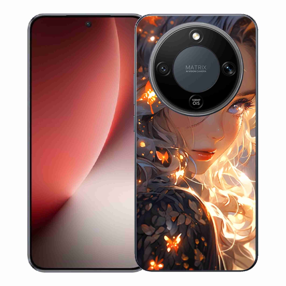 Gelový kryt mmCase na Honor Magic 8 Lite 5G - dívka a motýli