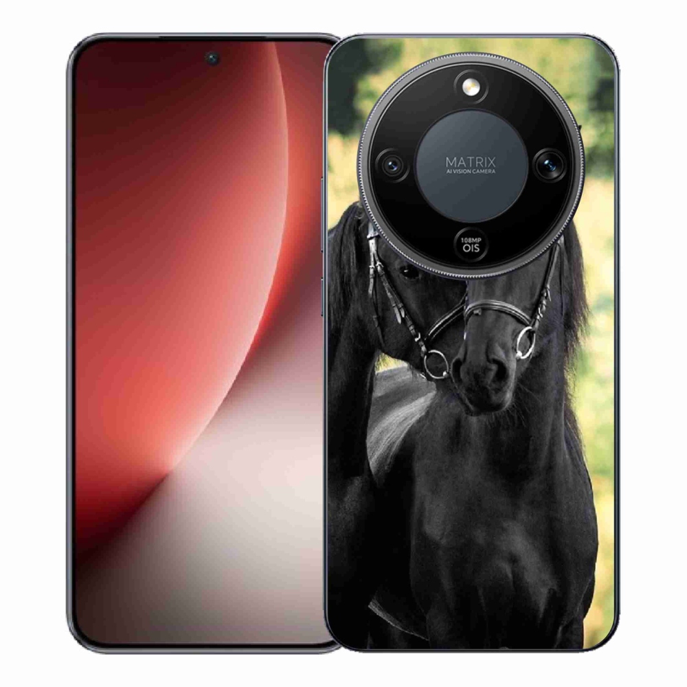 Gelový kryt mmCase na Honor Magic 8 Lite 5G - dva černí koně