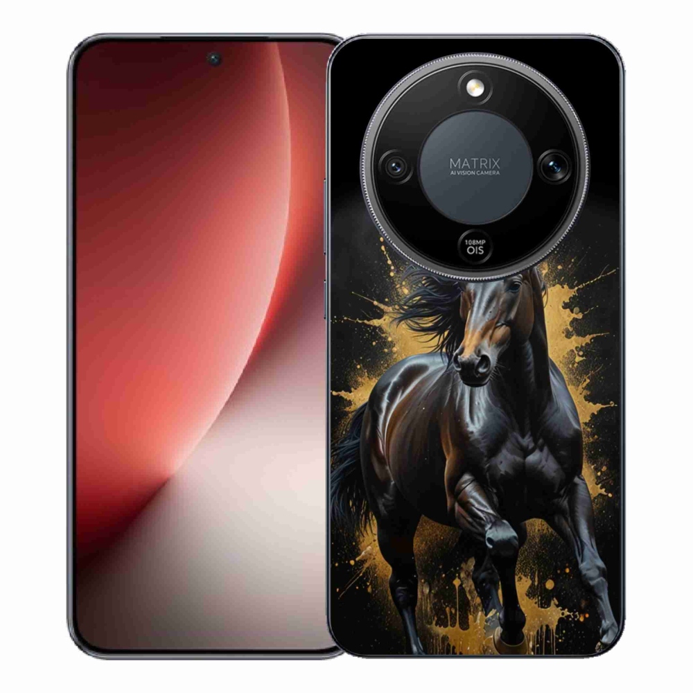 Gelový kryt mmCase na Honor Magic 8 Lite 5G - elegantní černý hřebec