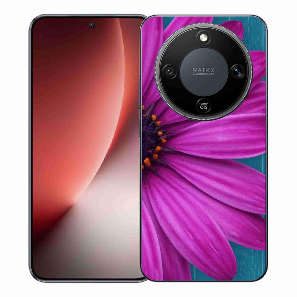 Gelový kryt mmCase na Honor Magic 8 Lite 5G - fialová kopretina