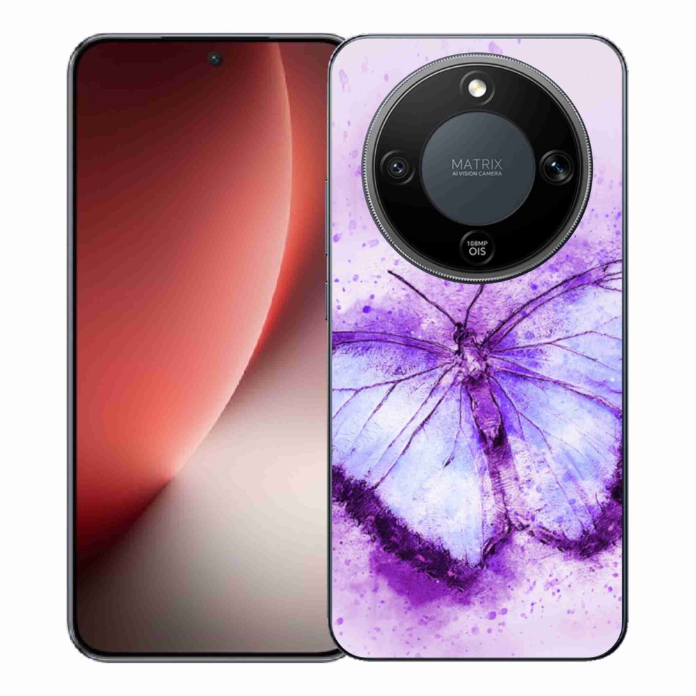 Gelový kryt mmCase na Honor Magic 8 Lite 5G - fialový motýl