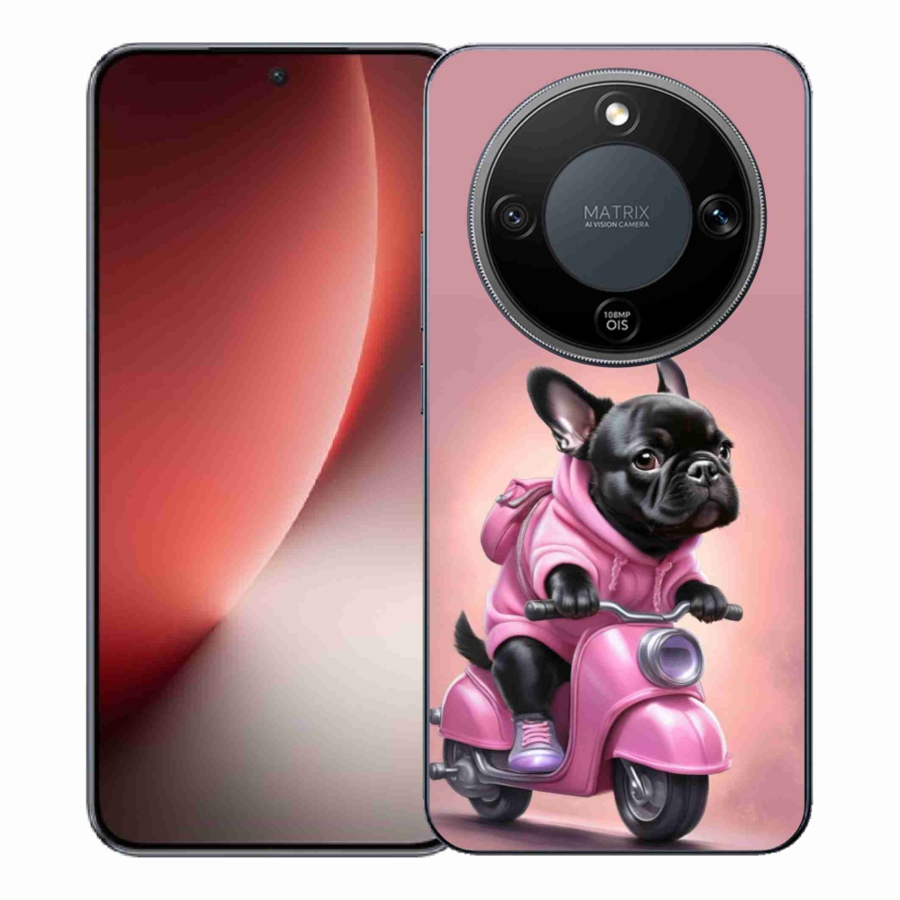 Gelový kryt mmCase na Honor Magic 8 Lite 5G - francouzský buldoček na skútru