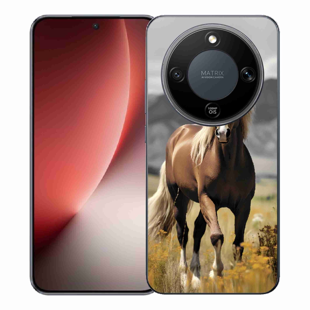 Gelový kryt mmCase na Honor Magic 8 Lite 5G - hnědý kůň 1